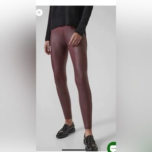 Athleta Delancy Gleam Moto  Tight in Decadent Chocolate Size Large